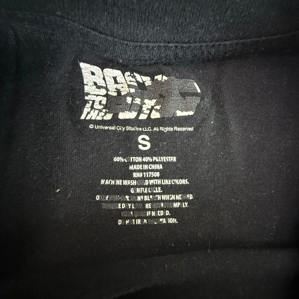 Back to the Future Kids‎ Shirt Small Black DeLorean Graphic Tee Retro Movie 0476